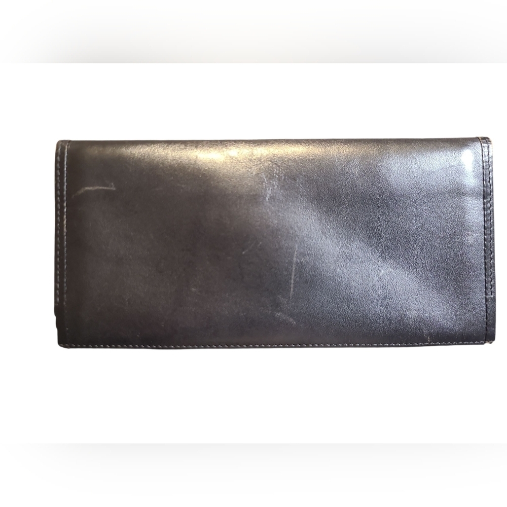 Givenchy Vintage Black Leather Long Wallet with Gold Accents - Picture 2 of 3